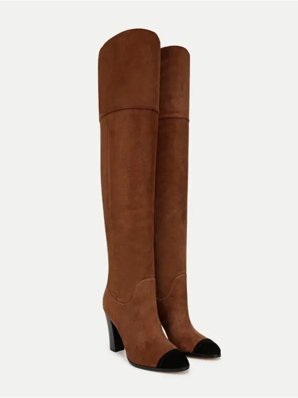 Veronica Beard Conrad Two Tone Black And Brown Conrad Over The Knee Boots Size 7